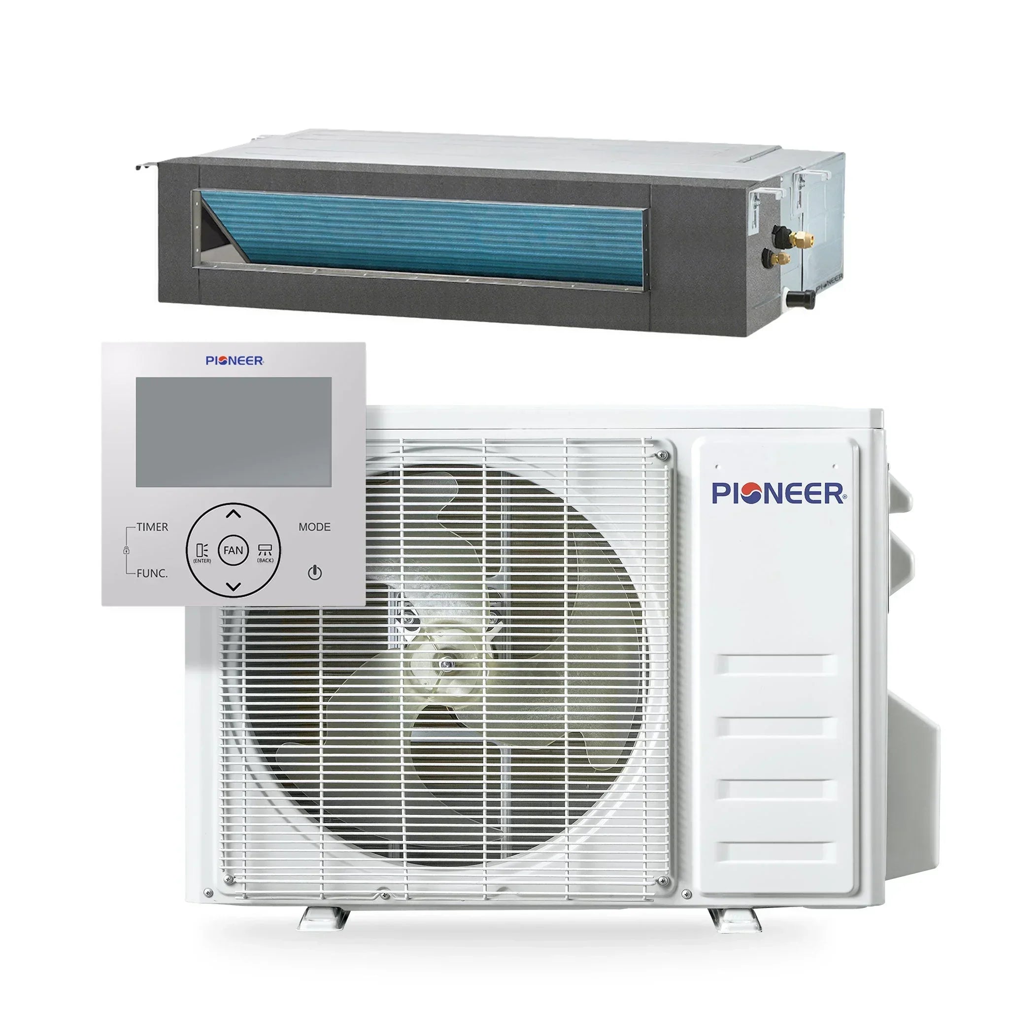 Pioneer® Quantum Ultra™ 9,500 BTU 19.6 SEER2 230V Ceiling Concealed Ducted Mini-Split Air Conditioner Inverter Heat Pump Full Set - Green Vista Living