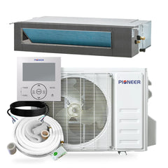 Pioneer® Quantum Ultra™ 22,000 BTU 19 SEER2 230V Ceiling Concealed Ducted Mini-Split Air Conditioner Inverter Heat Pump Full Set - Green Vista Living