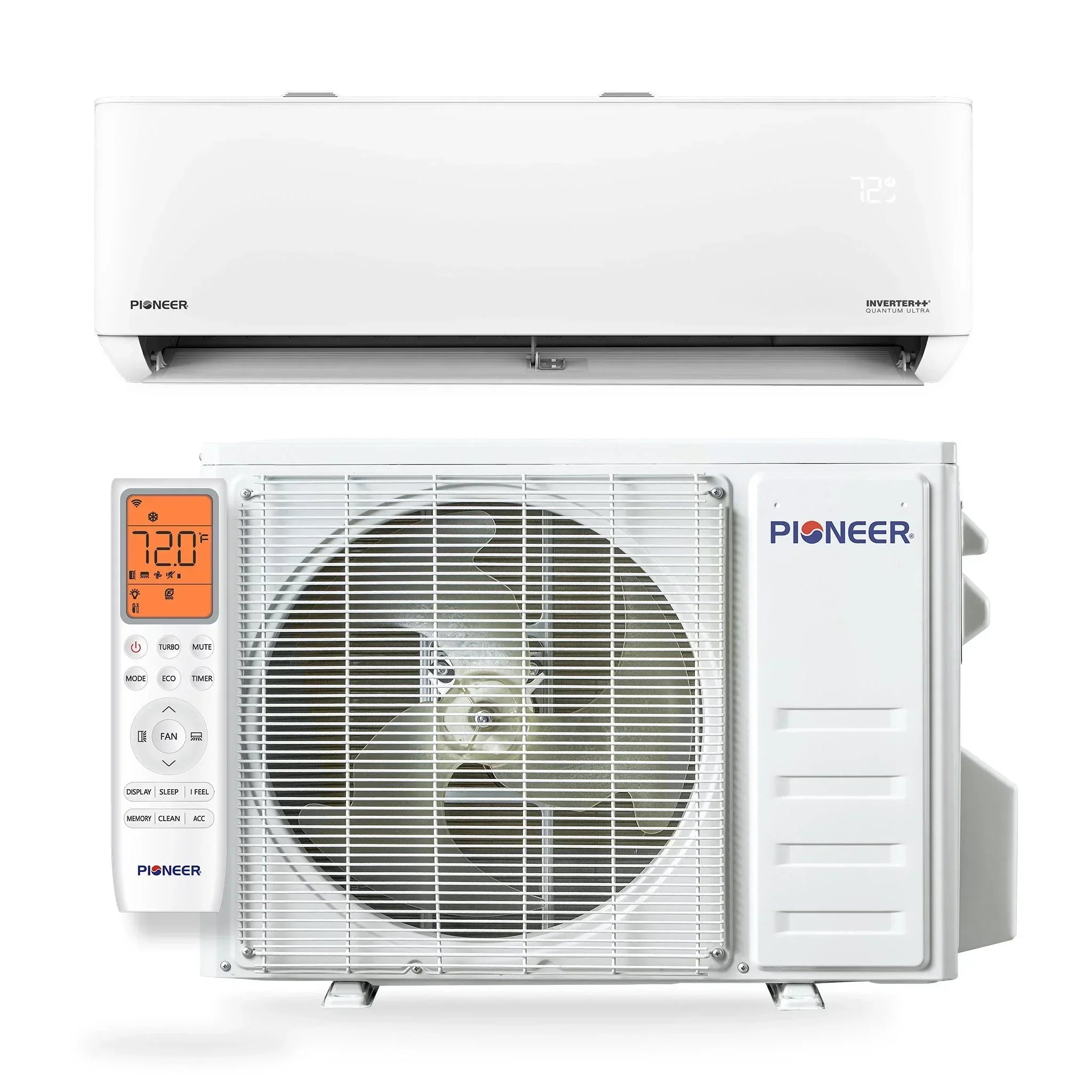Pioneer® Quantum Ultra™ 23,000 BTU 23 SEER2 230V High-Wall Ductless Energy-Star Mini-Split Air Conditioner Inverter Heat Pump Full Set - Green Vista Living