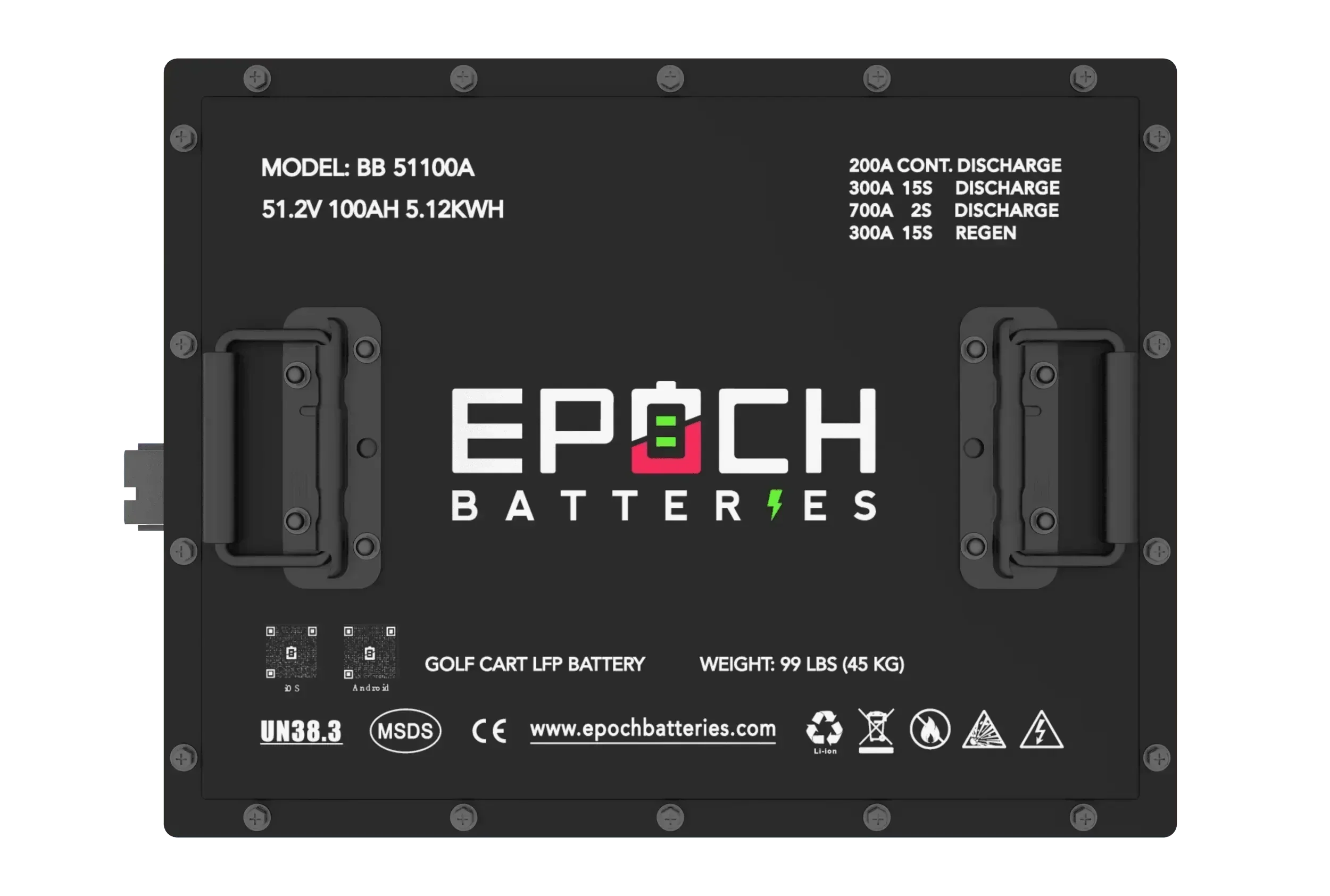 Epoch Batteries 48V 105Ah (Other) Lithium (LiFePO4) Golf Cart Battery - Complete Kit - Green Vista Living
