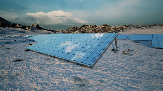 snow-covered solar panels 
