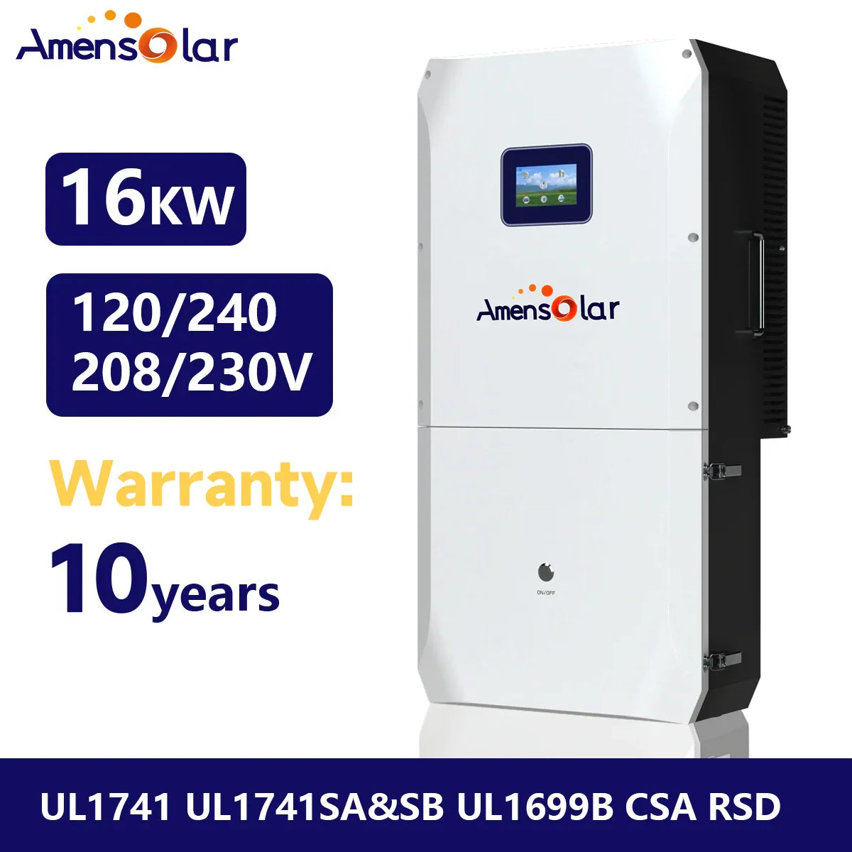 AmenSolar N3H-X16US 16KW Split Phase Hybrid Solar Inverter - Green Vista Living