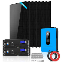Off-Grid Solar Kit 6500W 48VDC 120/240VAC LifePo4 10.24KWH Lithium Battery 8 X 415W Solar Panels SGR-6510E - Green Vista Living