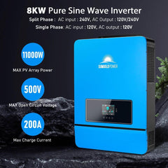 Complete off Grid Solar Kit 8000W 48V 120V/240V output 10.24KWH Lithium Battery 5400 Watt Solar Panel SGK-8MAX - Green Vista Living