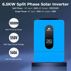 Off-Grid Solar Kit 6500W 48VDC 120/240VAC LifePo4 10.24KWH Lithium Battery 8 X 415W Solar Panels SGR-6510E - Green Vista Living