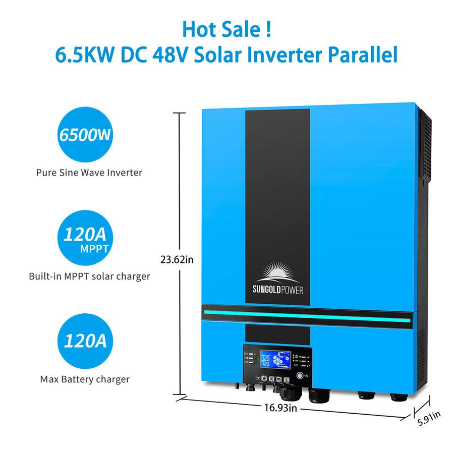 Sungold Power Off-Grid Solar Kit 6500W 48VDC 120VAC 5.12KWH PowerWall Lithium Battery 4 X 370 Watts Solar Panels