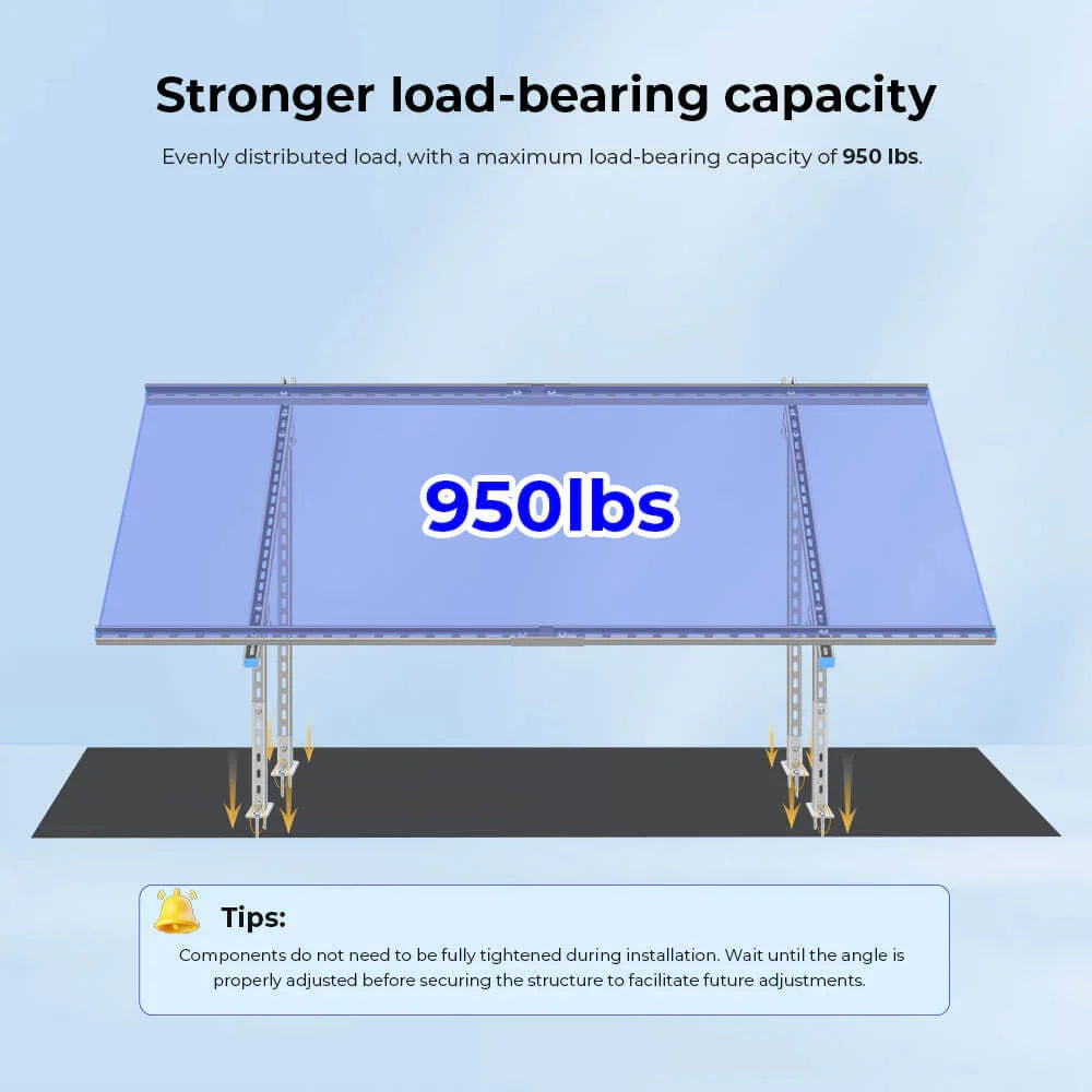Sungold Power Modular & Expandable Ground Mount Brackets for 2× 400W–590W Solar Panels - Green Vista Living