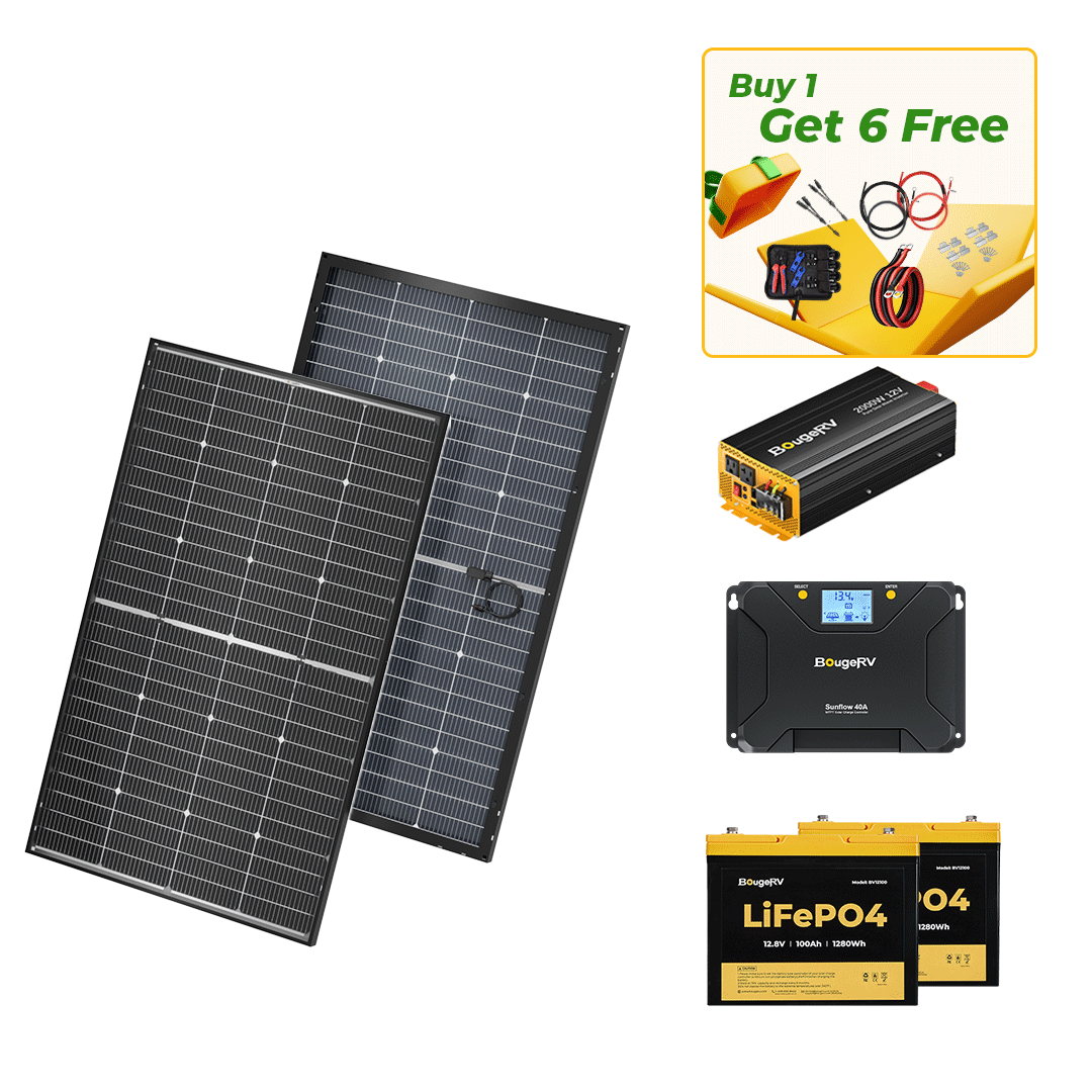 BougeRV 12V 400 Watt Rigid Solar System Kit