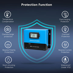 SunGold Power 100A MPPT Solar Charge Controller | 99.9% Efficient | Auto-Detect 12V/24V/36V/48V | Bluetooth Monitoring | Parallel Power Function