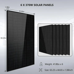 Off-Grid Solar Kit 5000W 48VDC 120V 10.24KWH PowerWall Lithium Battery 6 X 370 Watts Solar Panels SGM-5K10M - Green Vista Living