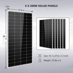 Sungold Power Off-Grid Solar Kit 5000W 48VDC 120V 5.12KWHPowerWall Battery 6 X 200 Watts Solar Panels