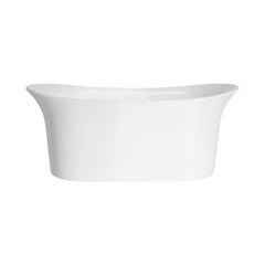 Swiss Madison Cascade 66" Double Slipper Soaking Freestanding Bathtub in Glossy White, Drain Included