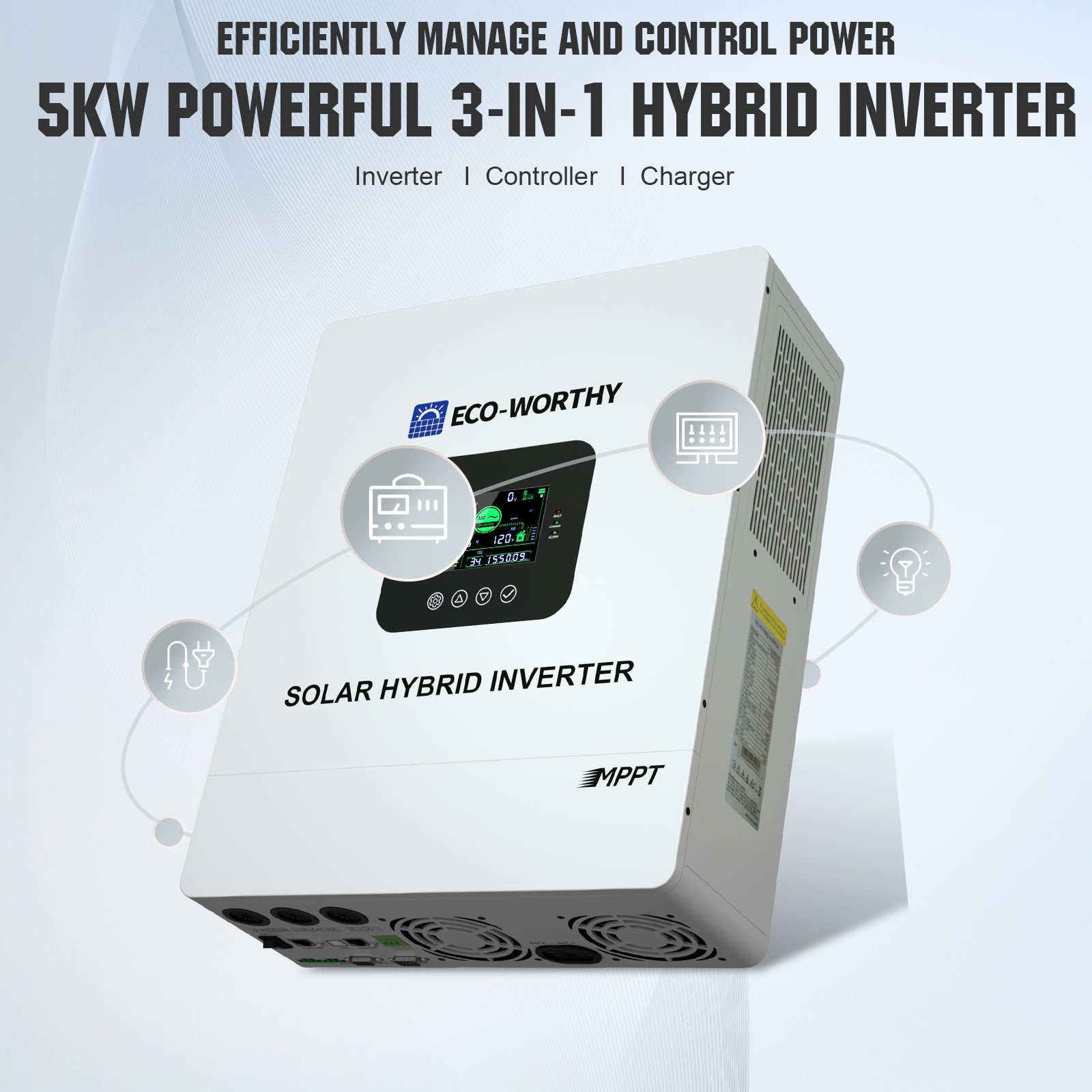 Off Grid Home Power Bundle | 5kW Inverter with 48V 100AH Server Rack Battery Eco-Worthy