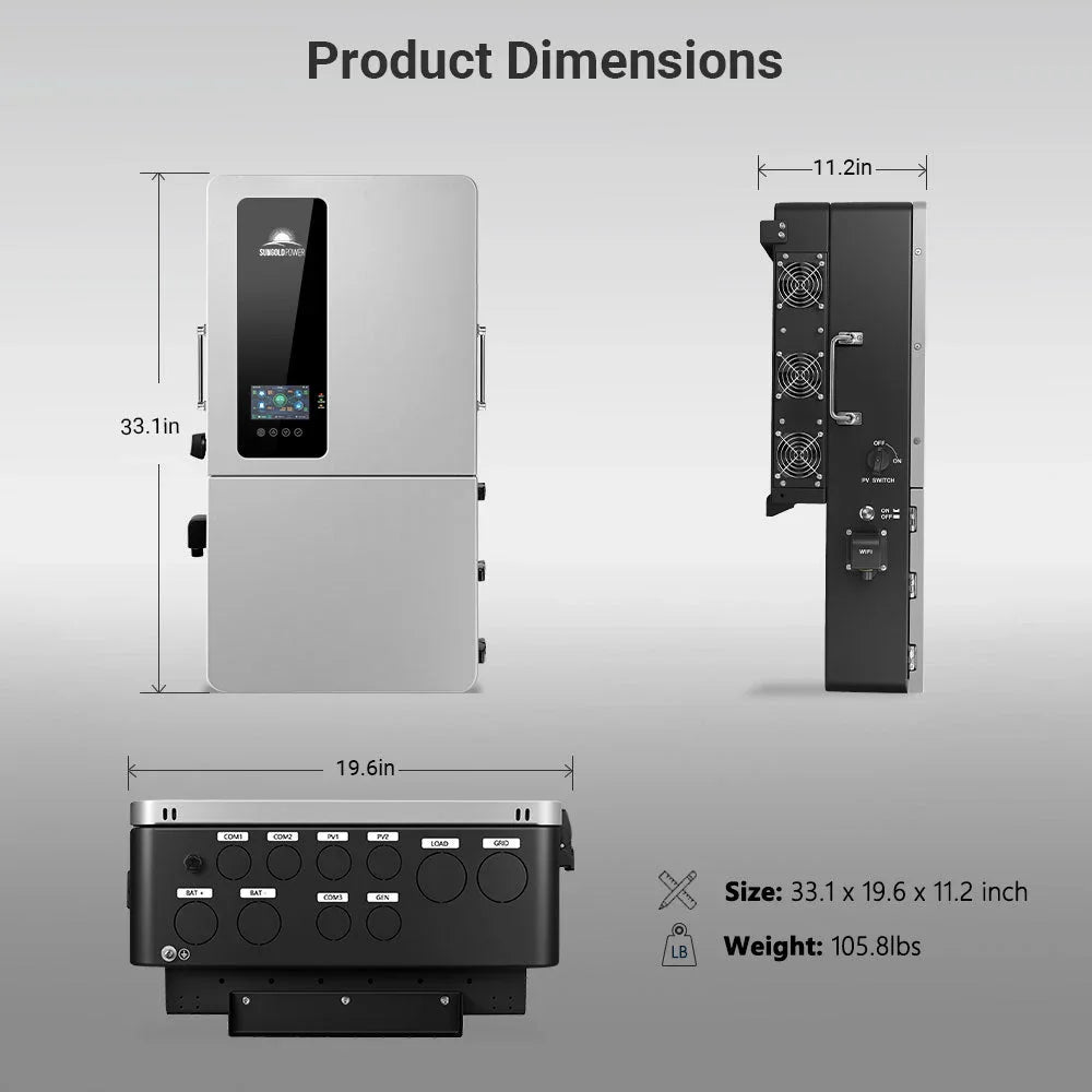 Sungold Power 12KW 48V All-in-one Hybrid Solar inverter SGS-12K18MAX - Green Vista Living