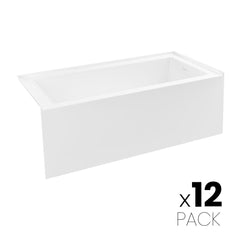 Swiss Madison Voltaire 60 x 30 Skirted Right Drain Soaking Apron Bathtub in Glossy White with Integrated Overflow, Drain Included (12 - Pack)