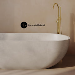 Swiss Madison Claire 60" Freestanding Concrete Bathtub in Sand, Drain Included