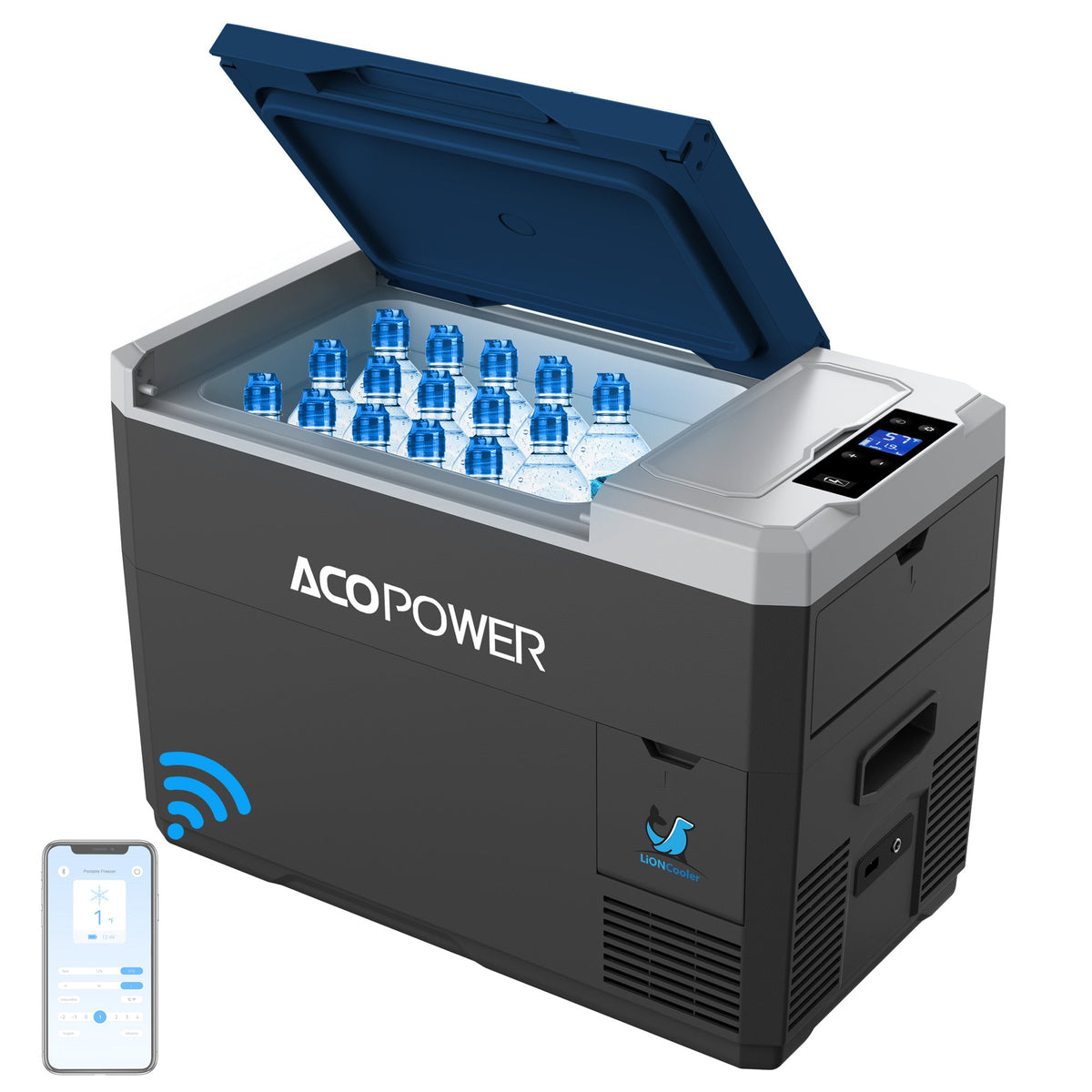 AcoPower LiONCooler Mini Solar Powered Car Fridge Freezer – 29 Quarts