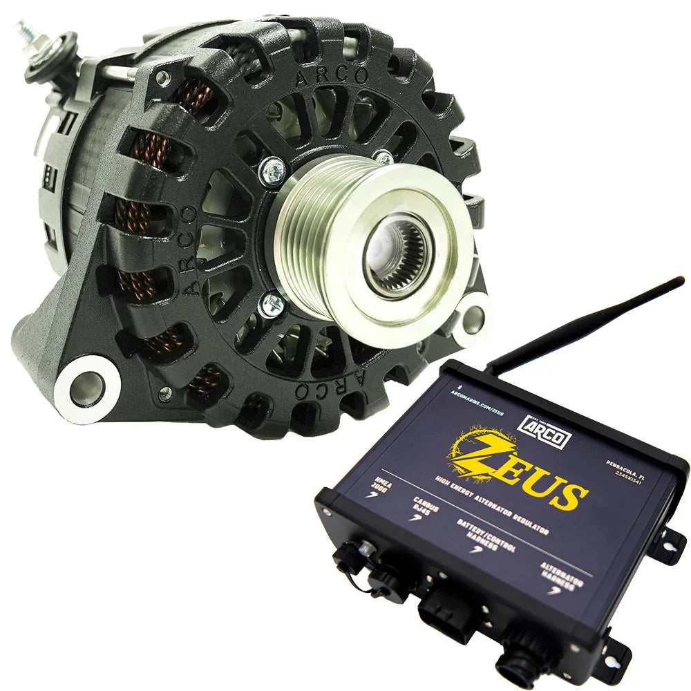 ARCO Zeus 24V 7kW N62 Alternator w/Clutch Pulley  Zeus High-Energy Alternator Regulator [4504-AZ1000] ARCO Zeus