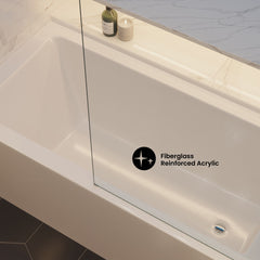 Swiss Madison Voltaire 60" x 30" Right Drain Skirted Soaking Bathtub with Apron ADA Height in Glossy White (10 - Pack)