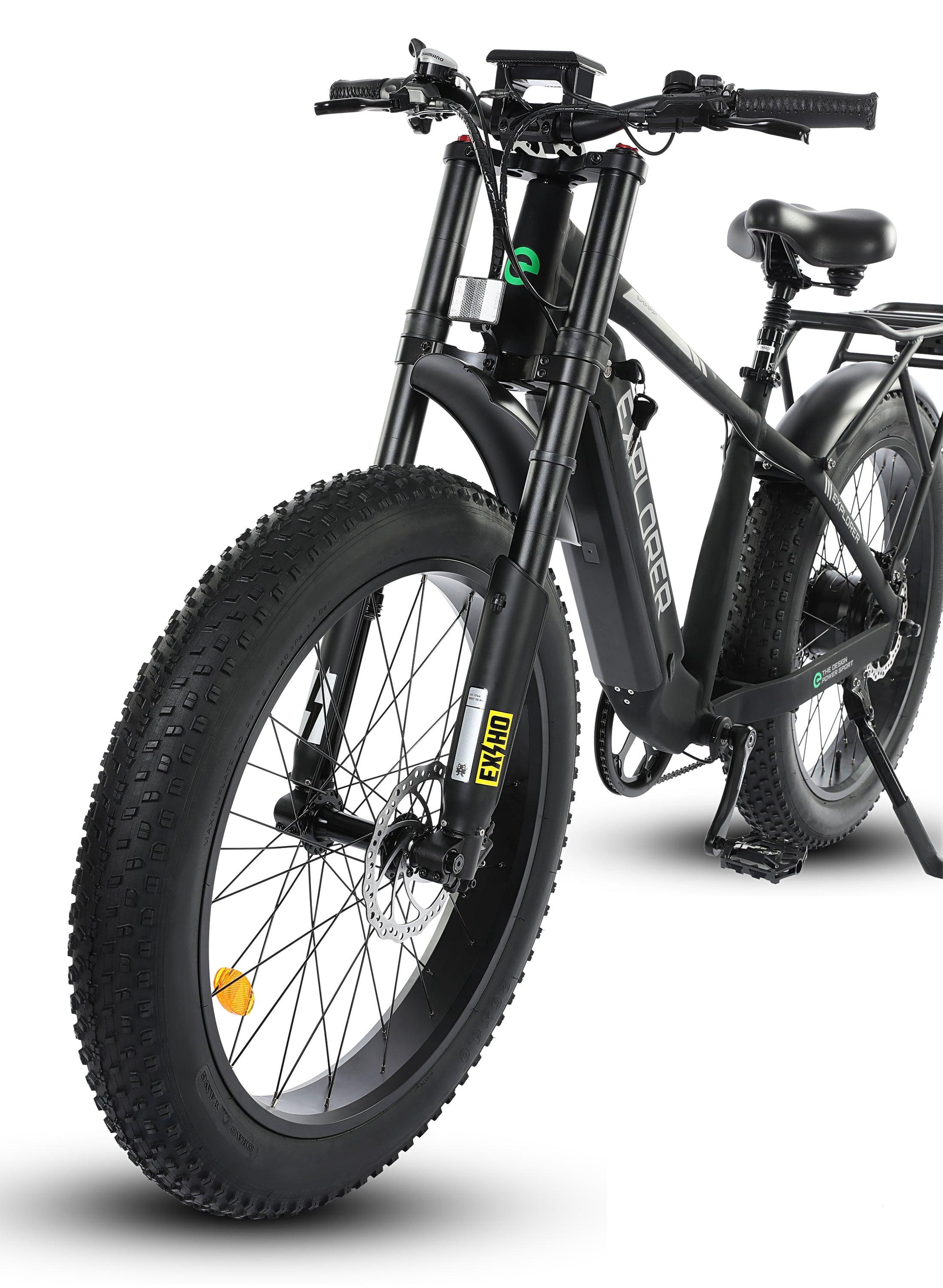 Ecotric Explorer 26 inches 48V Fat Tire Electric Bike with Rear Rack - Green Vista Living