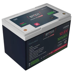 Epoch Batteries 12V 105Ah - Group 24 - Heated & Bluetooth LiFePO4 Battery - Green Vista Living