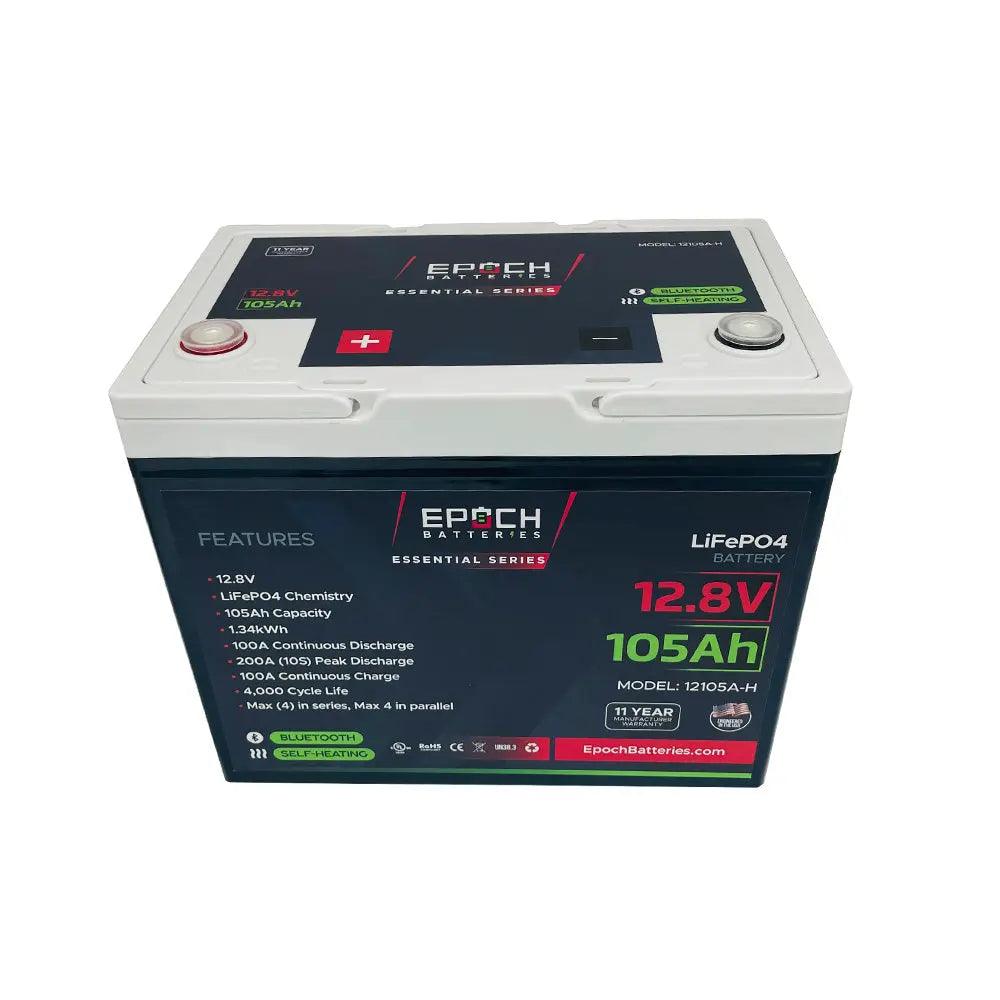 Epoch Batteries 12V 105Ah - Group 24 - Heated & Bluetooth LiFePO4 Battery - Green Vista Living