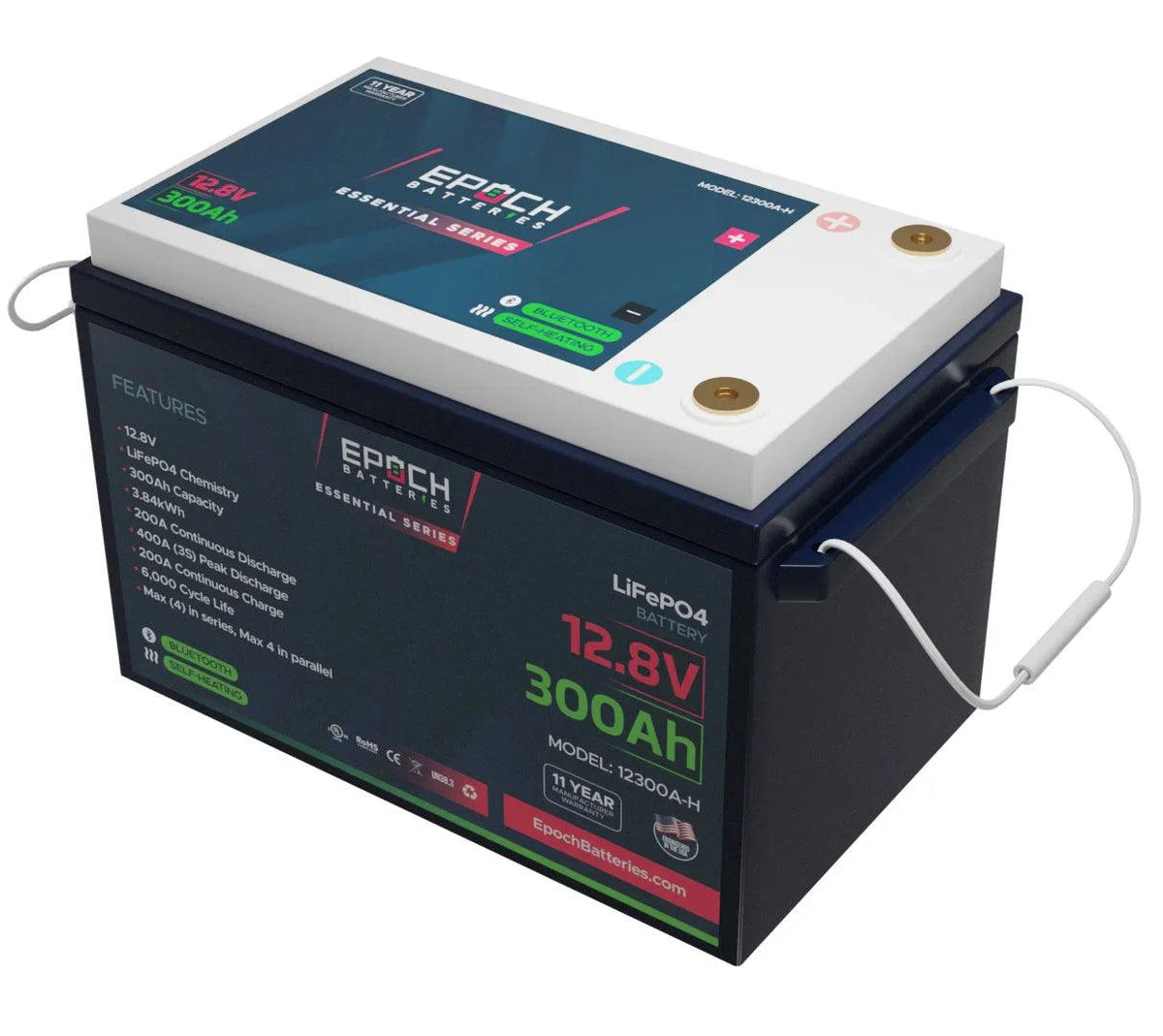 Epoch Batteries 12V 300Ah | Heated & Bluetooth | LiFePO4 Battery - Epoch Essentials - Green Vista Living