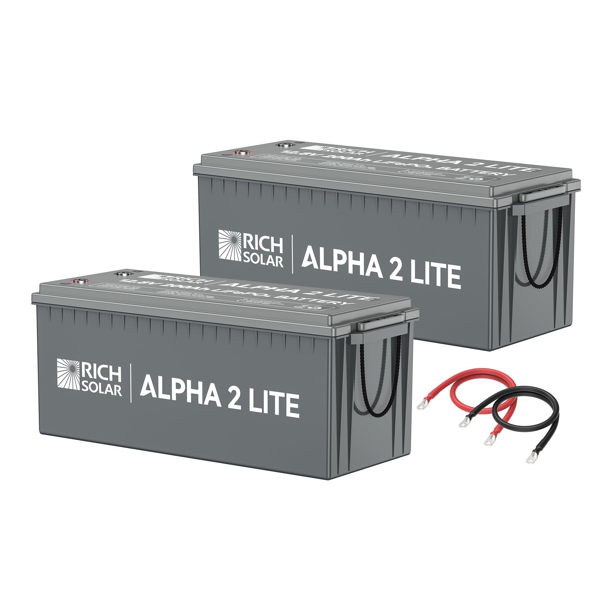 Rich Solar - 400Ah 12V LiFePO4 Off-Grid Battery Kit | 5.12kWh Deep Cycle Lithium Battery Bank | Powerful 300Ah Battery Kit for RVs, Trailers, Cabins, Campers, Vans, Off-Grid | 2 X ALPHA 2 LITE in Parallel - Green Vista Living