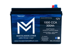 1500 CCA 300AH Dual Purpose Cranking Lithium Bluetooth "Sea Lion" - Green Vista Living