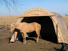 Rhino Shelter | 12'Wx20'Lx8'H Portable Livestock Shelter (Animal Run-In) Round Style
