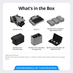 DJI Mini 5 Pro Fly More Combo Plus (DJI RC 2) Includes 3 Plus Batteries and Shoulder Bag