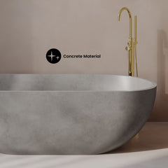 Swiss Madison Claire 60" Freestanding Concrete Bathtub in Gray, Drain Included