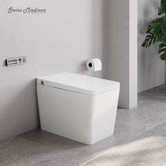 Swiss Madison Concorde Smart One-Piece 1.28 GPF Single Top Flush Toilet in Glossy White
