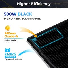 500W Mono Black PERC Solar Panel - Green Vista Living