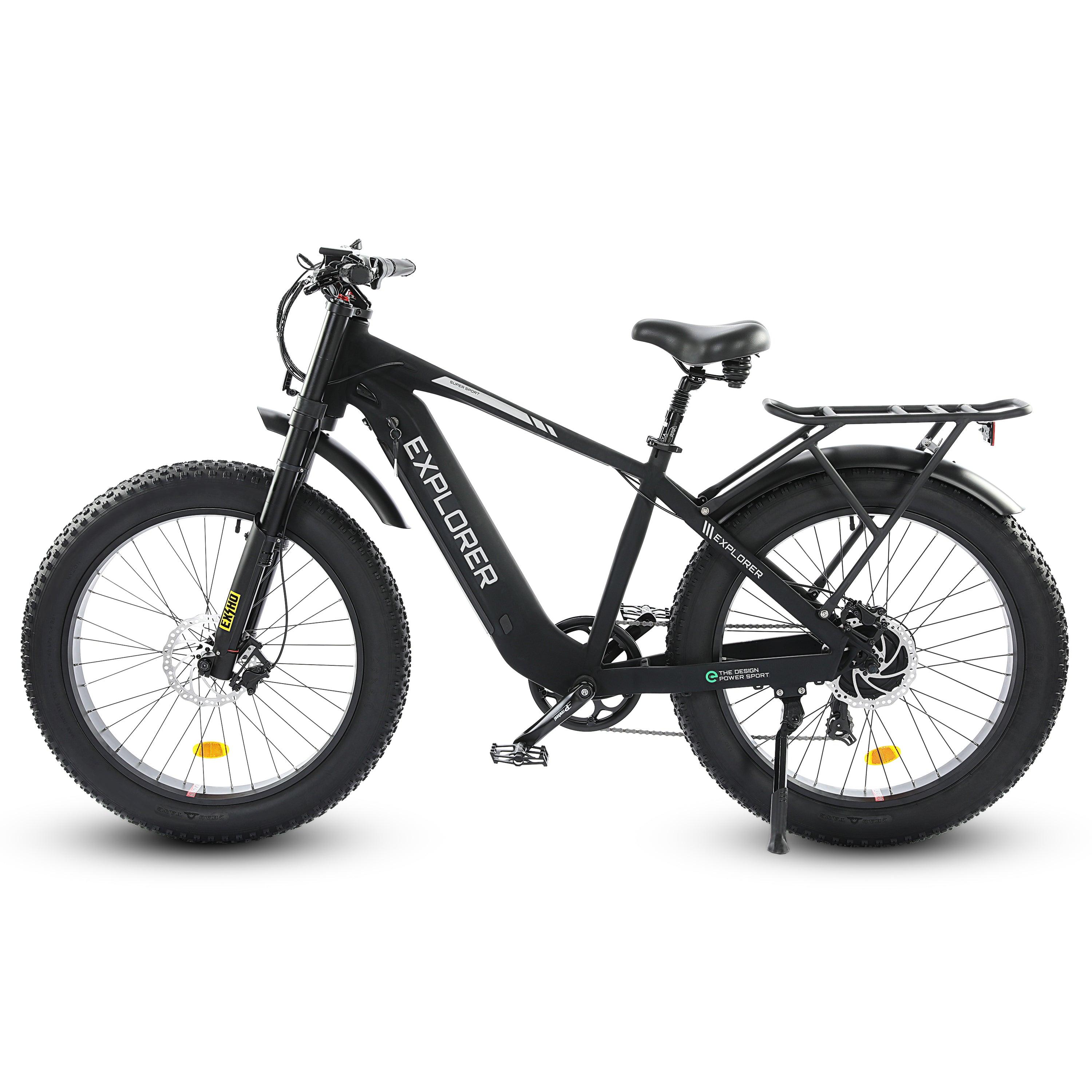 Ecotric Explorer 26 inches 48V Fat Tire Electric Bike with Rear Rack - Green Vista Living