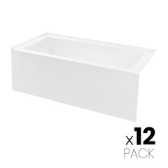 Swiss Madison Voltaire 60 x 30 Skirted Left Drain Soaking Apron Bathtub in Glossy White with Integrated Overflow, Drain Included (12 - Pack)