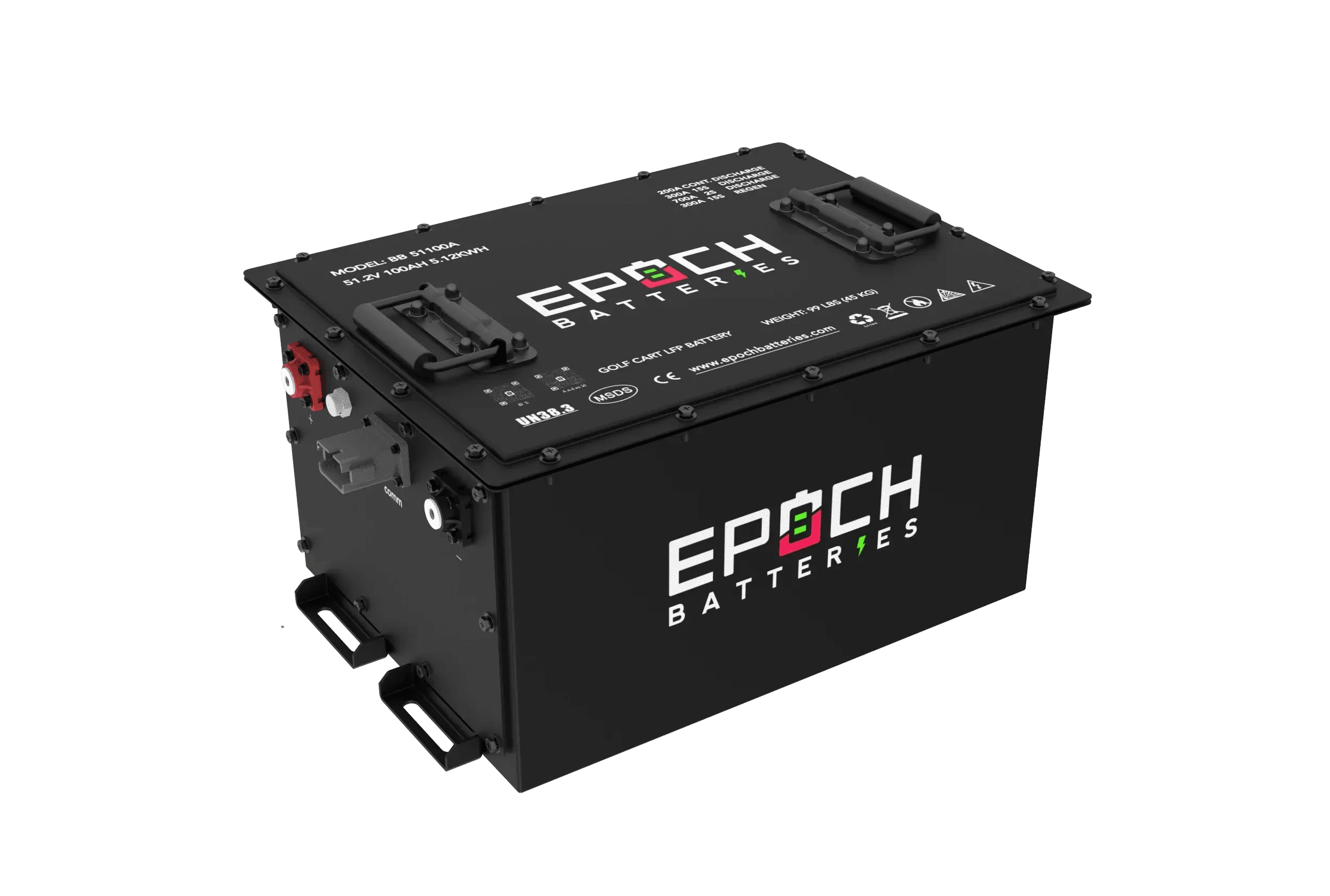 Epoch Batteries 48V 100Ah (EZGO TXT) Lithium (LiFePO4) Golf Cart Battery - Complete Kit - Green Vista Living