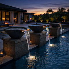 Flame Havens 30" Round GFRC Concrete Cone Style Water Only Bowl by Flame Havens Serenity Series