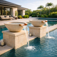 Flame Havens 30" Round GFRC Concrete Cone Style Water Only Bowl by Flame Havens Serenity Series
