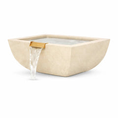 Flame Havens 24" Square Curved GFRC Concrete Water Only Bowl by Flame Havens Serenity Series