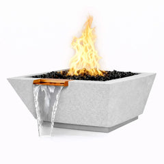 Flame Havens 30" Square Angular GFRC Concrete Cone Style Fire and Water Bowl by Flame Havens Serenity Series