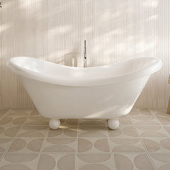 Swiss Madison Plaisir II 67" Freestanding Bathtub with Round Feet in Glossy White