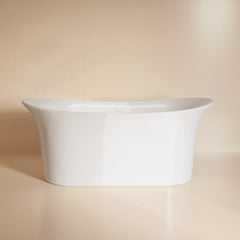 Swiss Madison Cascade 66" Double Slipper Soaking Freestanding Bathtub in Glossy White, Drain Included