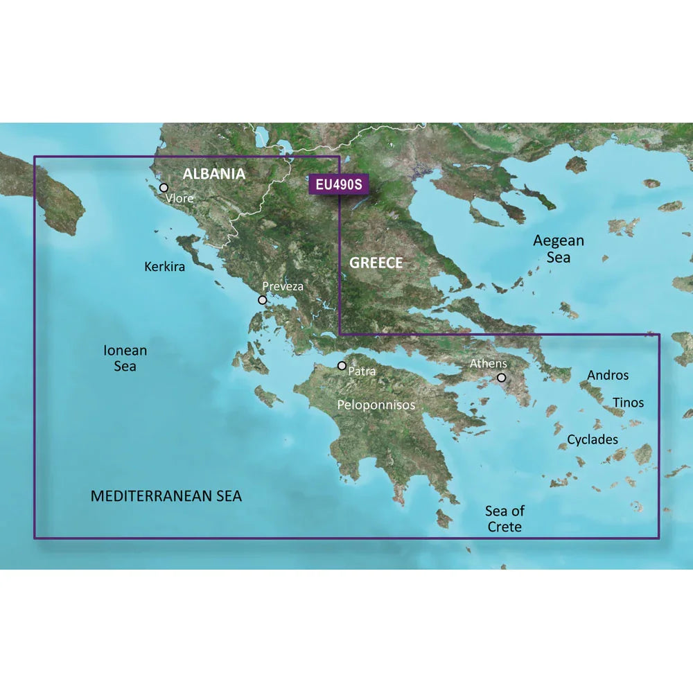 Garmin BlueChart g3 Vision HD - VEU490S - Greece West Coast  Athens - microSD/SD [010-C0834-00] Garmin