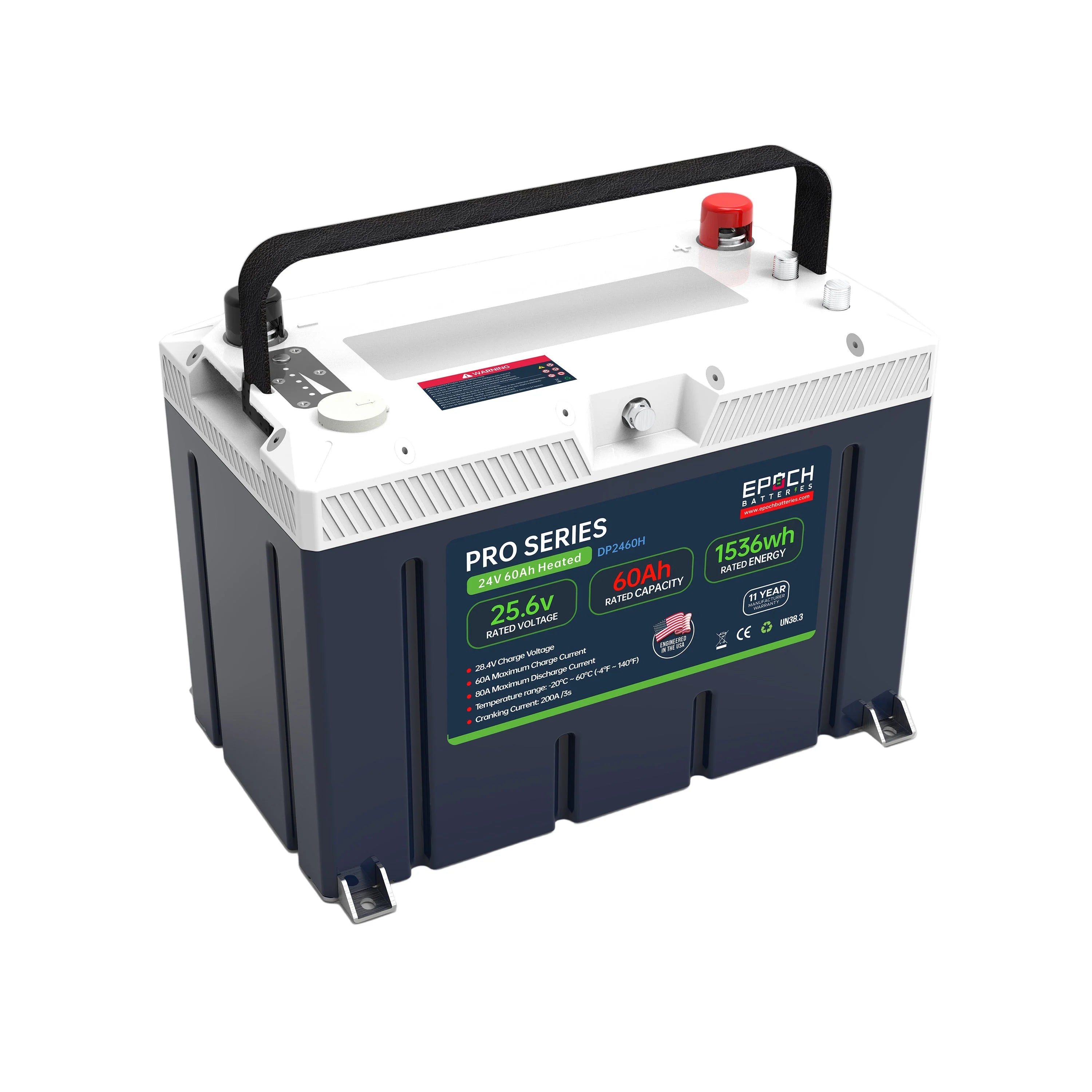 Epoch Batteries 24V 60Ah (1.54kWh) Pro Series - Heated, Bluetooth & Victron Comms LiFePO4 Battery Epoch Batteries