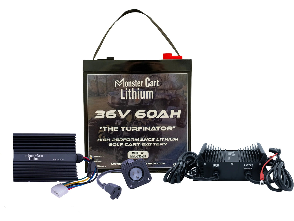 TURFINATOR BUNDLE - 36V 60AH LITHIUM BATTERY & 36V 15A WATERPROOF CHARGER - Green Vista Living