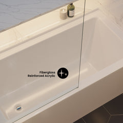 Swiss Madison Voltaire 60" x 30" Left Drain Skirted Soaking Bathtub with Apron ADA Height in Glossy White (11 - Pack)