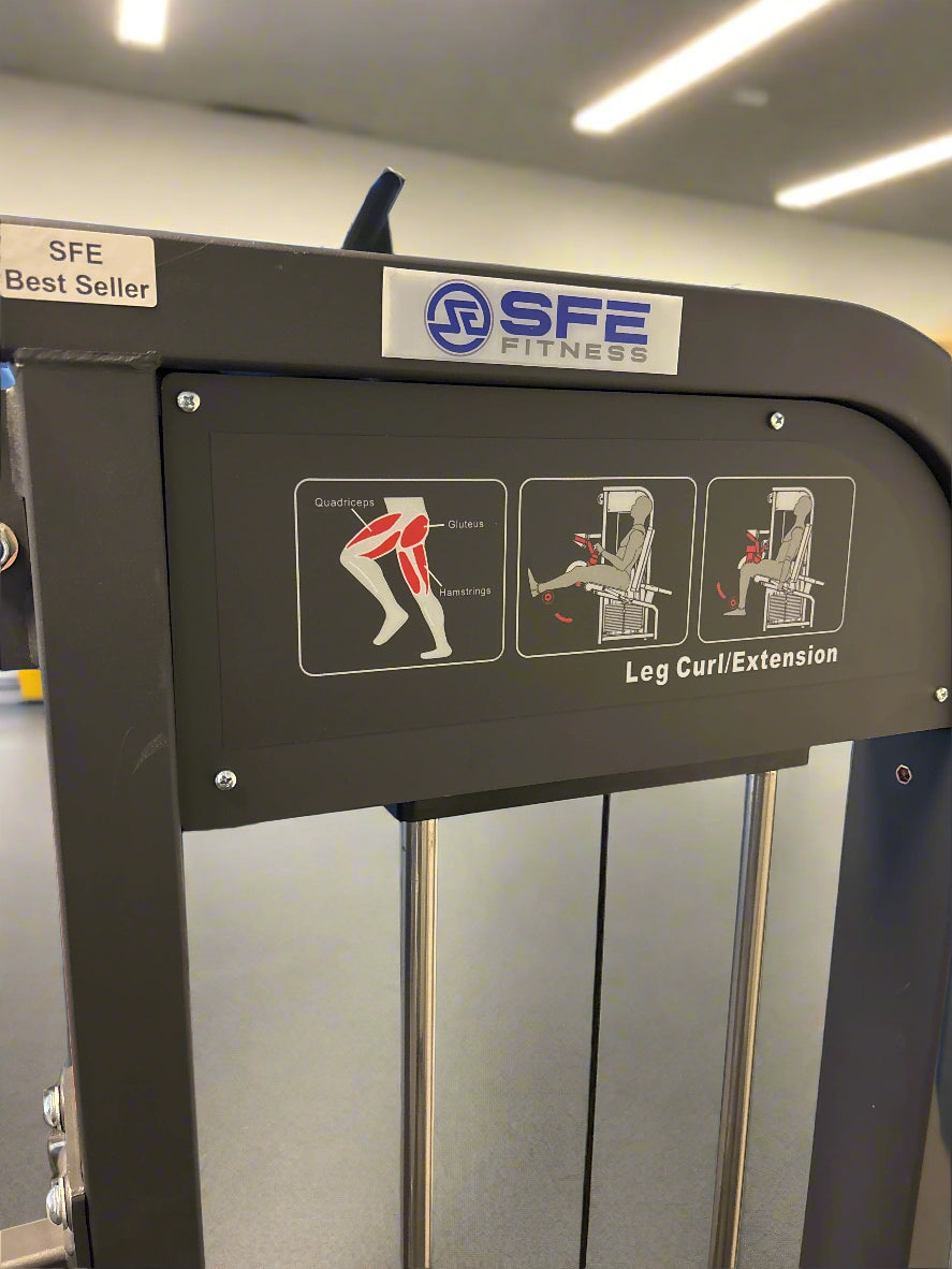 Selectorized Seated Leg Extension & Leg Curl Machine w/ 250lb weight stack (New) Sports & Fitness Exchange