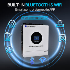 6KW Solar Off-grid Split-phase AIO Inverter, 48Vdc to 120Vac/240Vac, 9kW@500V PV Input Eco-Worthy