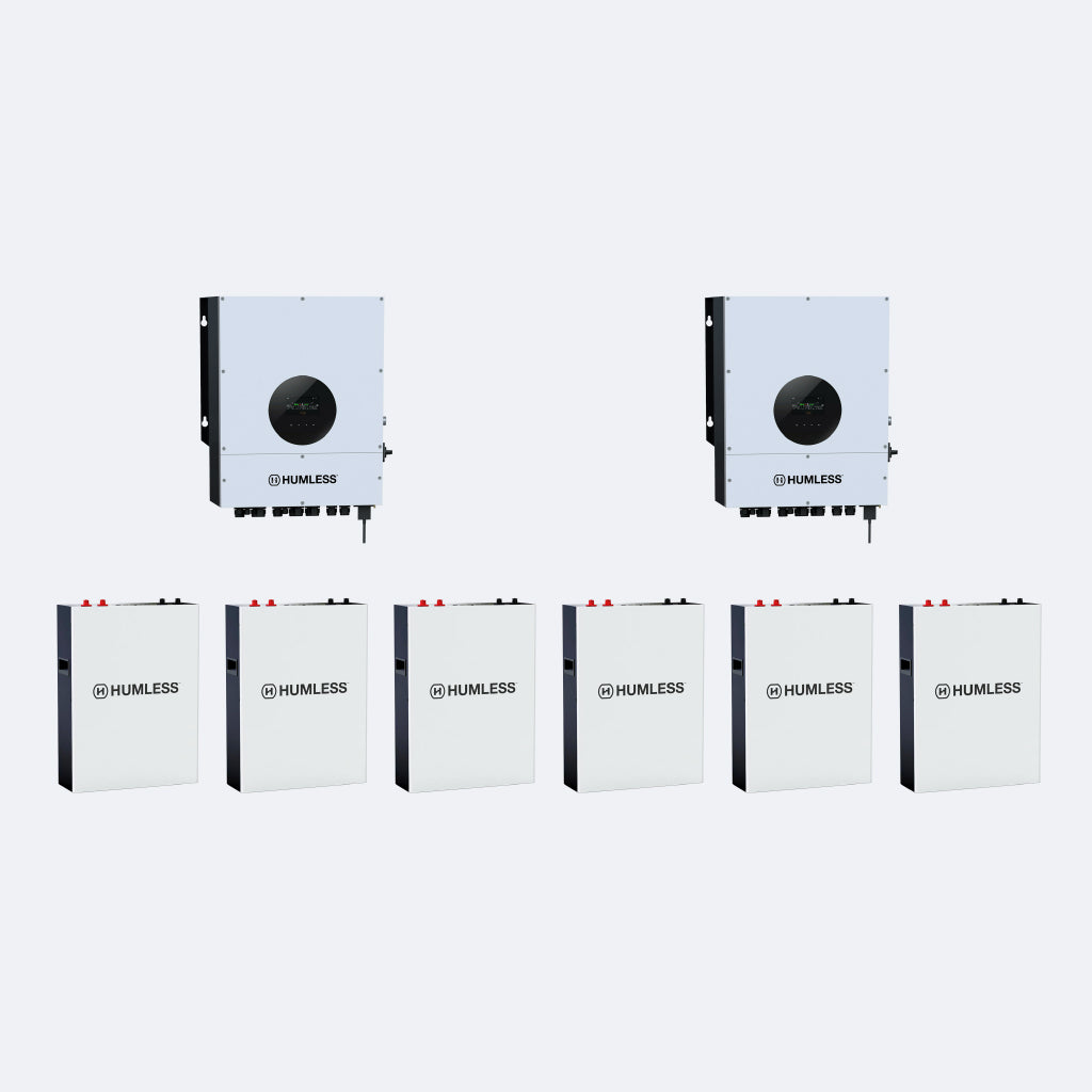 Humless IP65 Wall-mountable Batteries w/ 6kW Universal Inverter - Green Vista Living